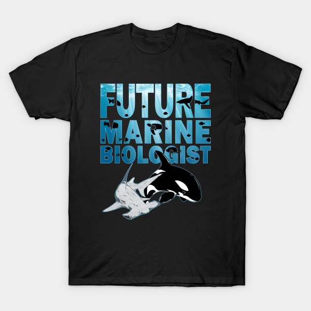 Hammerhead Shark and Orca Future Marine Biologist T-Shirt by NicGrayTees